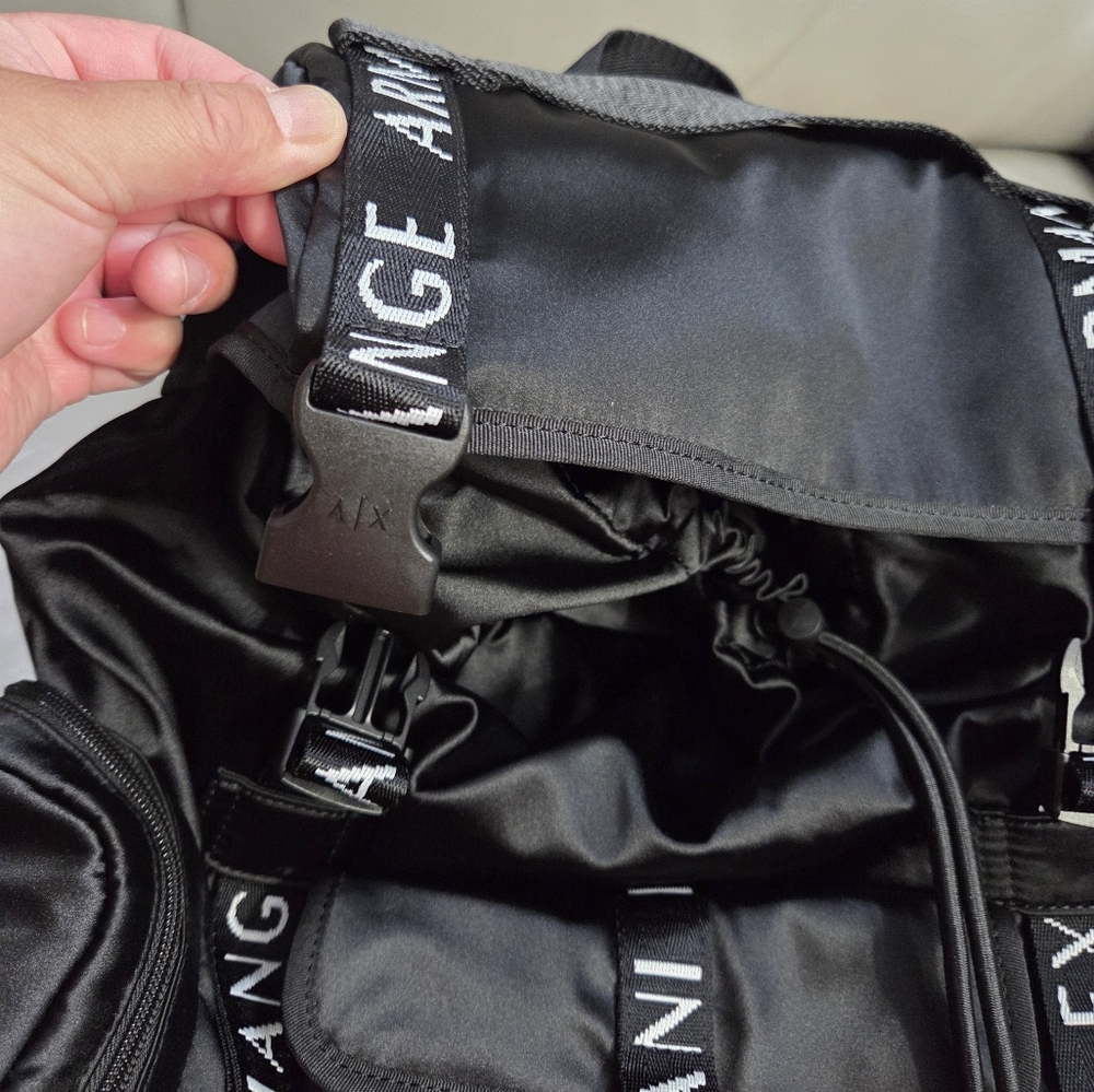 NWT - Armani Exchange Logo Strap Multiple Pockets Backpack - Picture 6 of 11